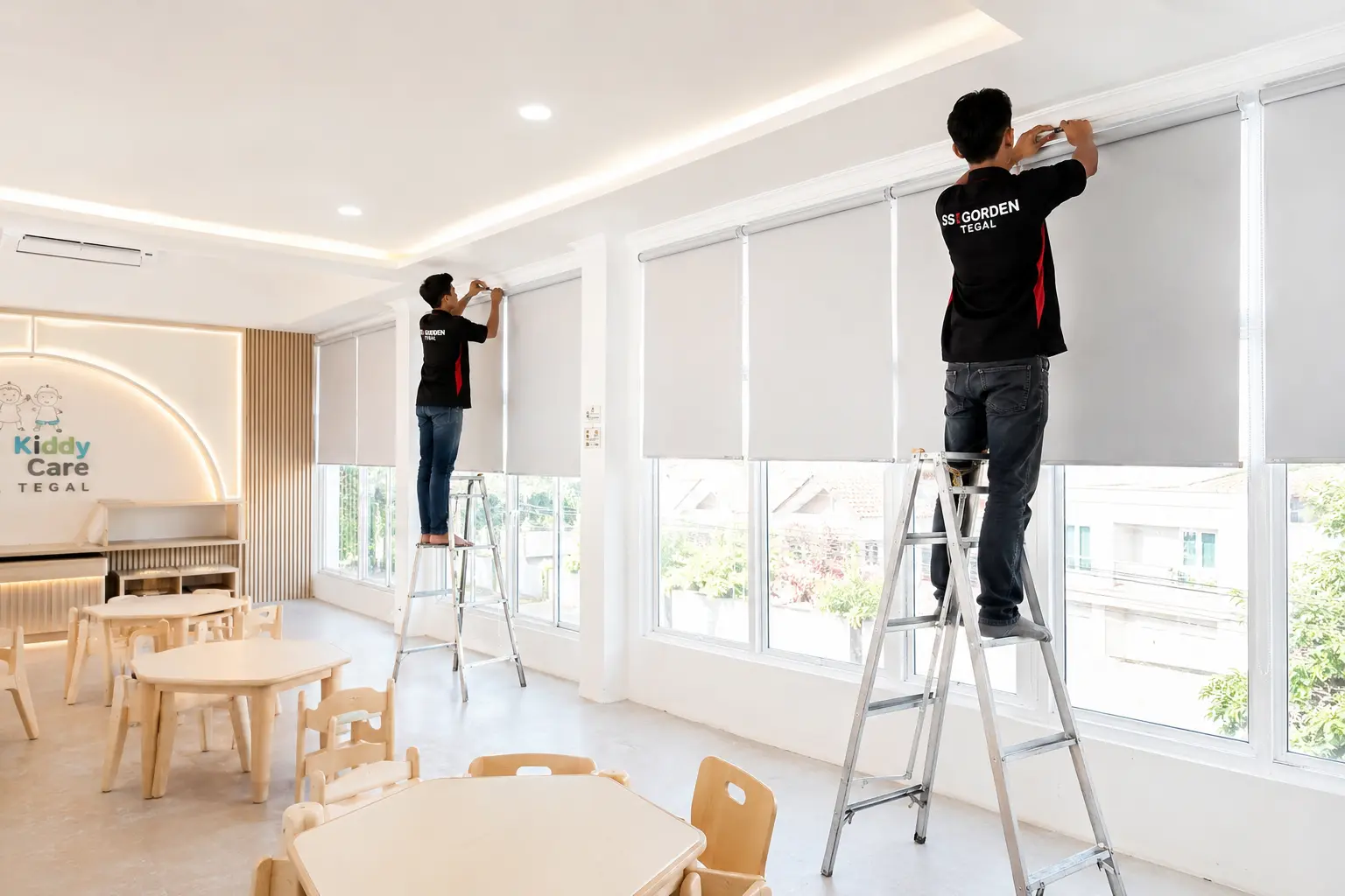 Pemasangan Roller Blind di Kiddy Care Tegal oleh SS Gorden Tegal